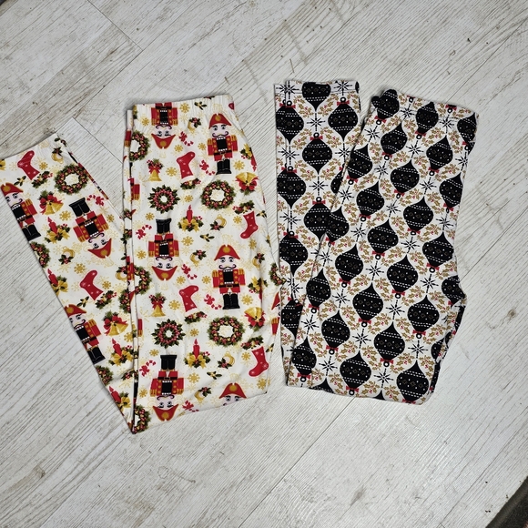 2 Pairs Christmas Leggings OSFA - Picture 16 of 16